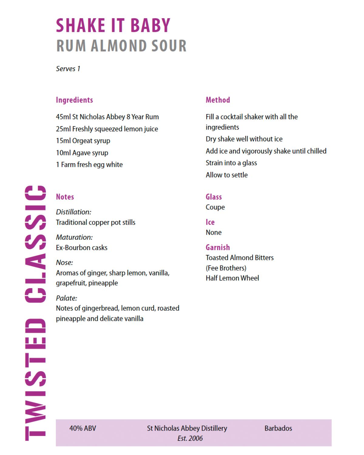 Recipe for Rum Bum Almond Sour - A Rm Lover's Journal