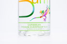 Close-up of a Rum Bum Caribbean Premium Overproof Rum bottle.