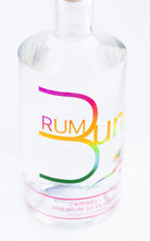 Bottle of Rum Bum Caribbean Premium Silver Rum taken from above
