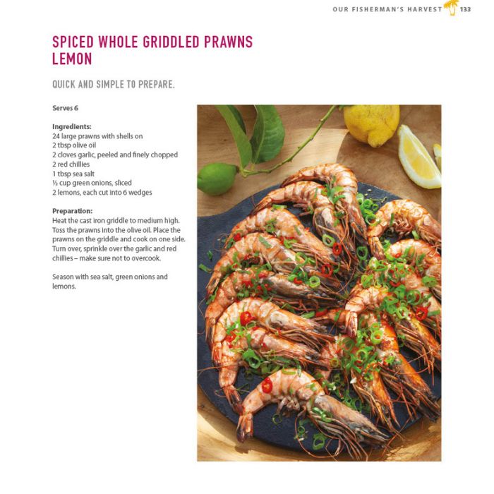 Spiced whole griddled prawns recipe from A Taste of Mustique