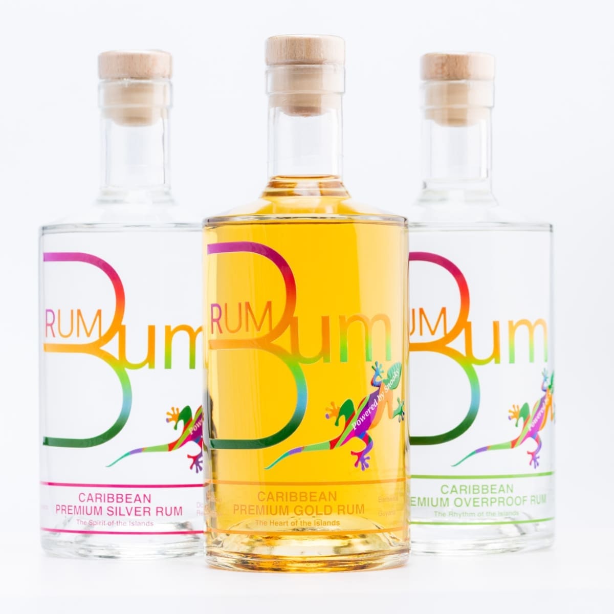 The Original Rum Bum premium Caribbean silver, gold, overproof and dark rum range